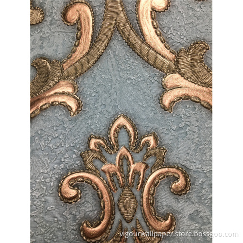1.06 PVC Vinyl Home Decoration Damask Wallpaper